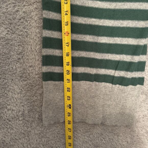 Vintage Mossimo Green Grey Striped Y2K Fitted Sweater Sz Small Preppy - Picture 7 of 7